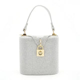 Dazzling Opulence: Gold Satin Rhinestone Handbags