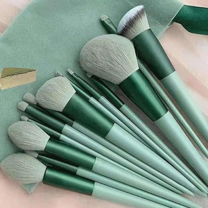 Complete Makeup Brush Set: 13 Pieces Quick Dry Soft Bristle Brushes for Foundation, Blush, Highlighter, Concealer, Loose Powder, and Eye Shadow Application