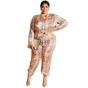 Stylish Jumpsuit with Snake Print