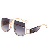 Sunglasses: Hollow Out Oversized Square Sunglasses