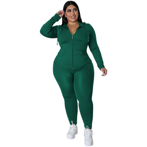 Plus Size Two Piece Sets: Long Sleeve Tracksuits