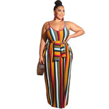 Long Striped Bodycon Casual Dress