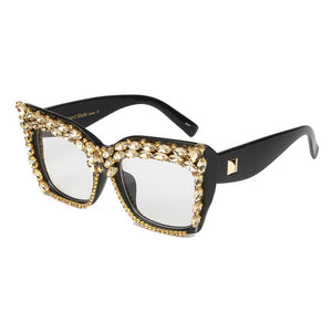 Bejeweled Oversized Square Sunglasses